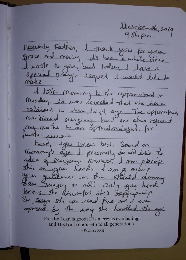 page in prayer journal